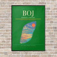Thumbnail for Burgas Airport BOJ - Canvas Framed - Green