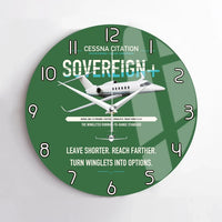 Thumbnail for Cessna Citation Sovereign+ design on green no frame wall clock