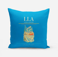Thumbnail for Luleå Airport (LLA) design on turquoise pillow