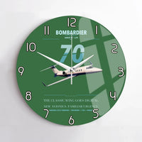 Thumbnail for Bombardier Learjet 70 design on green no frame wall clock