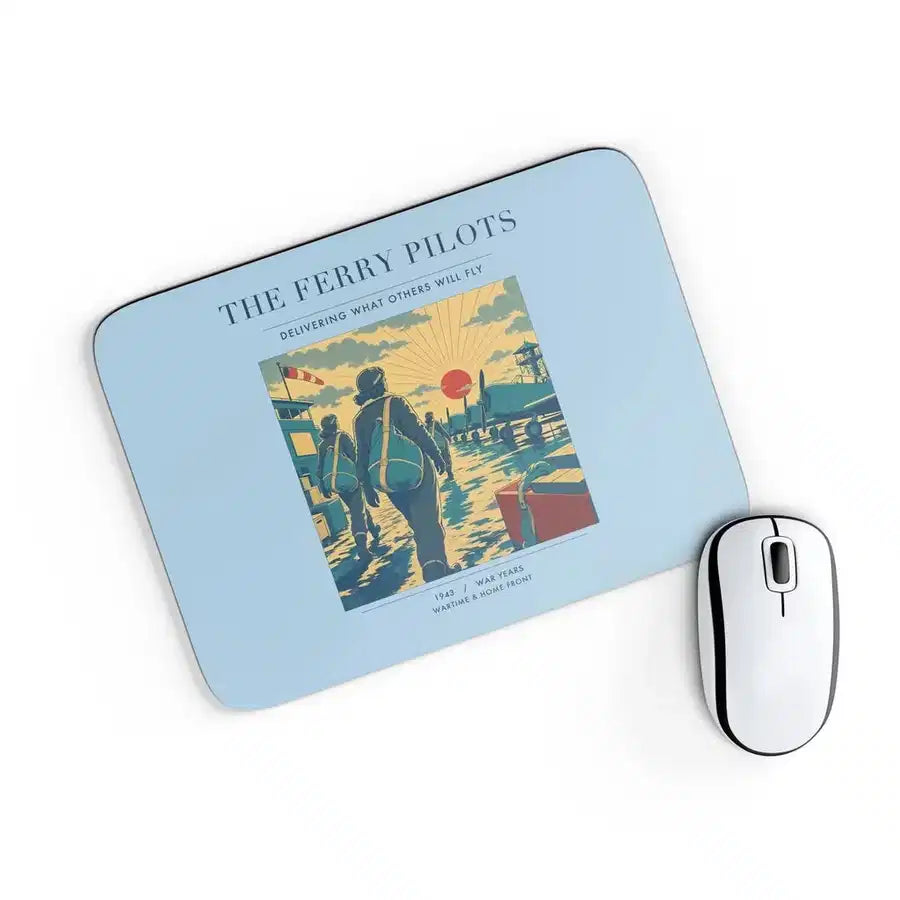 VINTAGE G4503 - The Ferry Pilots - Designed Mouse Pads design on lightblue rectangle