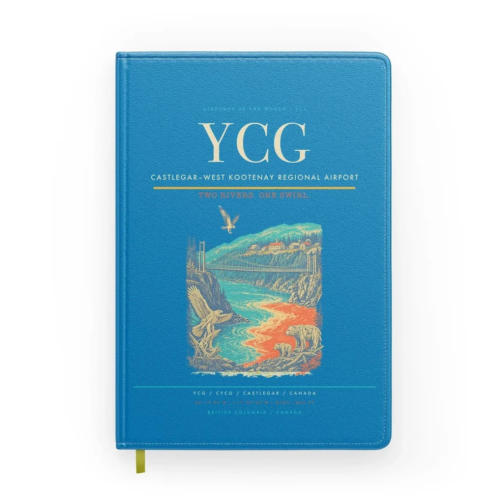 Castlegar–West Kootenay Regional Airport (YCG) design on turquoise notebook