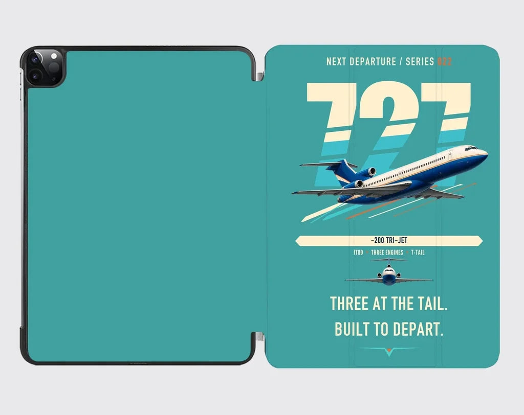 Boeing 727-200 design on turquoise ipad tablet case