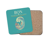 Thumbnail for Rafael Hernández Airport (BQN) design on turquoise 1 piece coaster