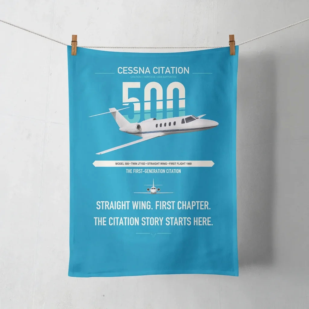 Cessna Citation 500 - Citation I design on turquoise towel