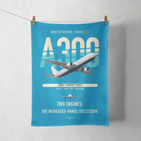 Thumbnail for Airbus A300B4 design on turquoise towel