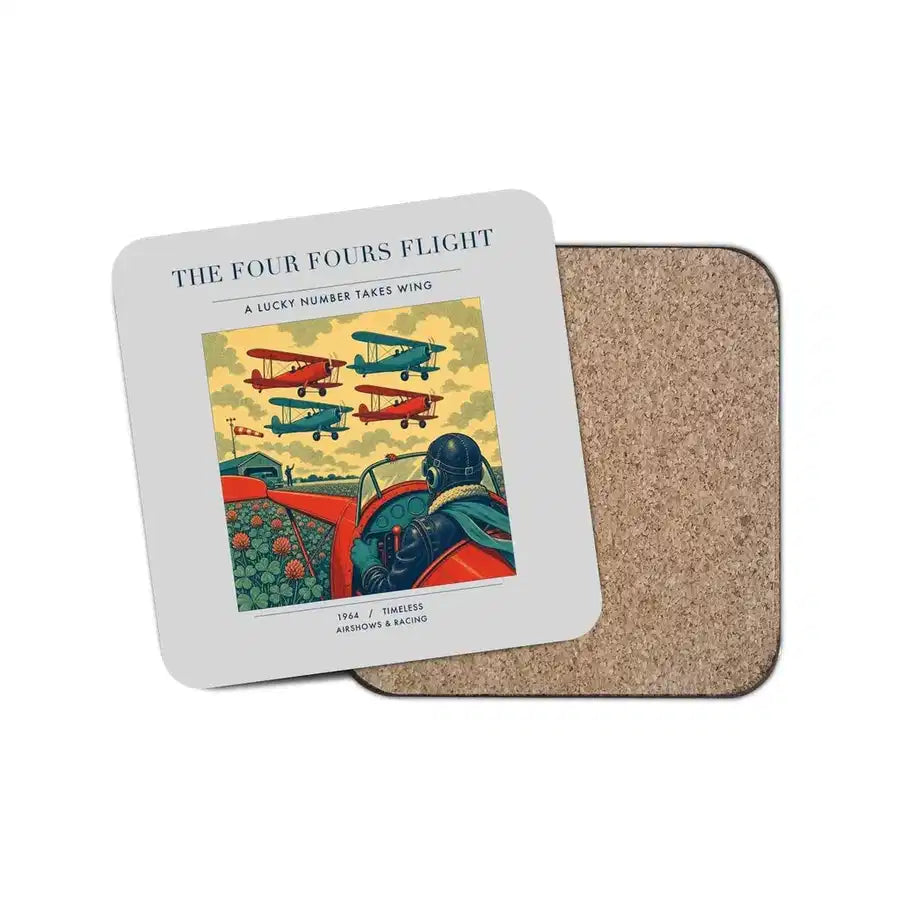 The Four Fours Flight - Designed Coasters design on light gray 1-piece