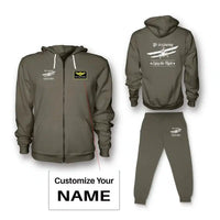 Thumbnail for Life is a journey Enjoy the Flight Zipped Hoodie - Dark Green + Name (Customizable)