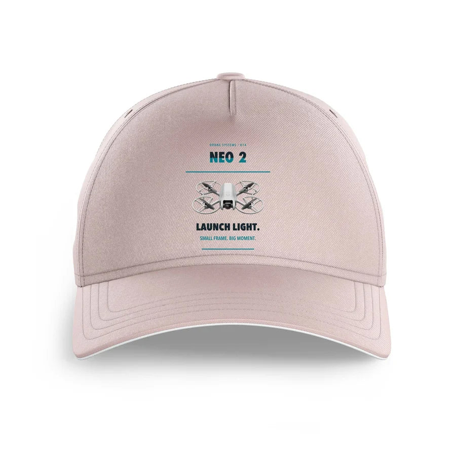 DJI Neo 2 design on pink printed hat