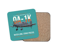 Thumbnail for OA-1K Skyraider II Armed Overwatch design on turquoise 1 piece coaster