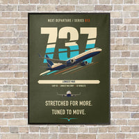 Thumbnail for Boeing 737 MAX 10 vertical canvas print - framed - green army background