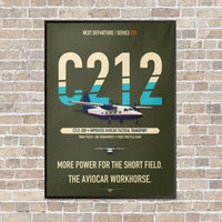 Thumbnail for CASA C-212-200 Aviocar vertical canvas print - framed - green army background