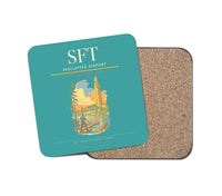 Thumbnail for Skellefteå Airport (SFT) design on turquoise 1 piece coaster