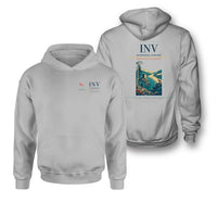Thumbnail for Inverness Airport (INV) design on light gray double-side hoodie
