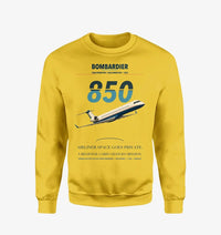 Thumbnail for Bombardier Challenger 850 design on yellow sweatshirt