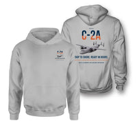 Thumbnail for C-2A Greyhound design on light gray double-side hoodie, double-side print