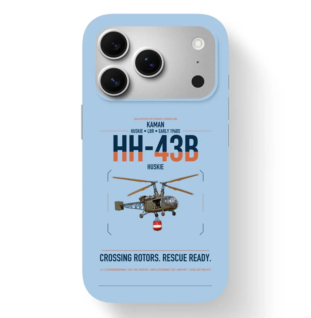 Kaman HH-43B Huskie design on light blue magsafe iphone case, for iPhone 17 Pro