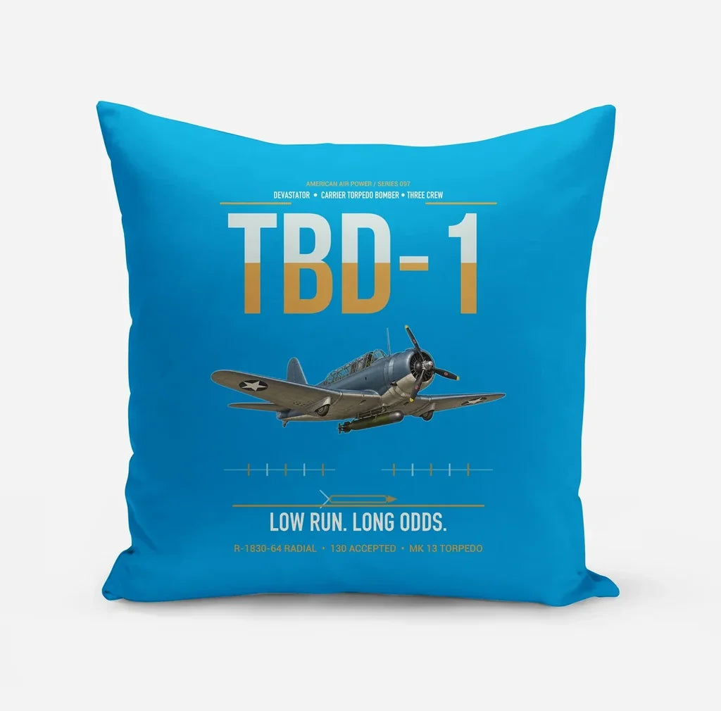 TBD-1 Devastator design on turquoise pillow