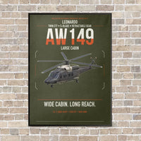 Thumbnail for Leonardo AW149 vertical canvas print - framed - green army background