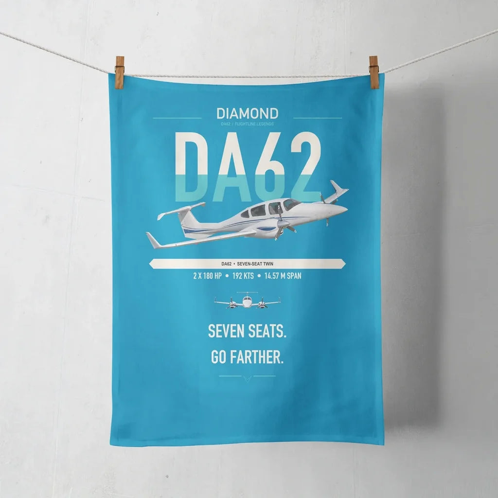 Diamond DA62 design on turquoise towel
