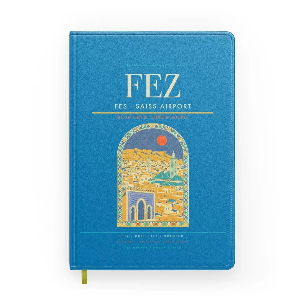 Fes (FEZ) design on turquoise notebook