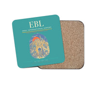 Thumbnail for Erbil International Airport (EBL) design on turquoise 1 piece coaster