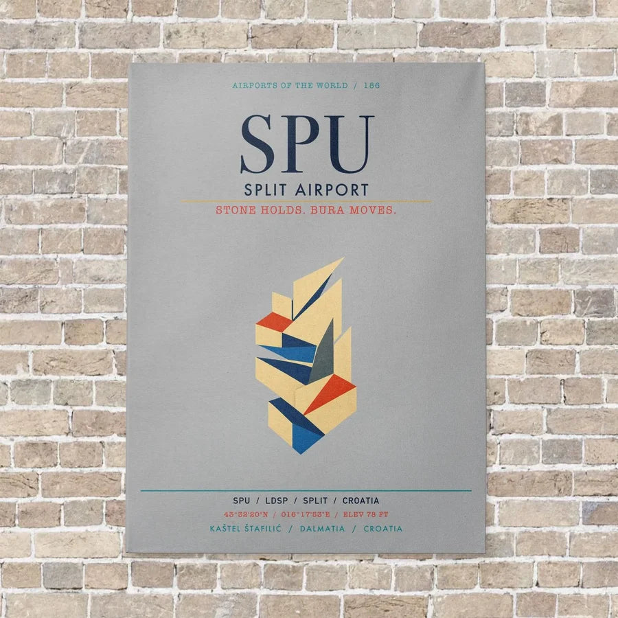 Split Airport SPU vertical canvas print - no frame - light gray background