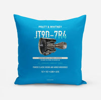 Thumbnail for JT9D-7R4 design on turquoise pillow