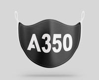 Thumbnail for Airbus A350 Text aviation face mask in breathable cotton blend.