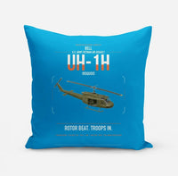 Thumbnail for Bell UH-1H Iroquois design on turquoise pillow