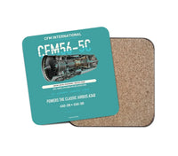 Thumbnail for CFM56-5C design on turquoise 1 piece coaster