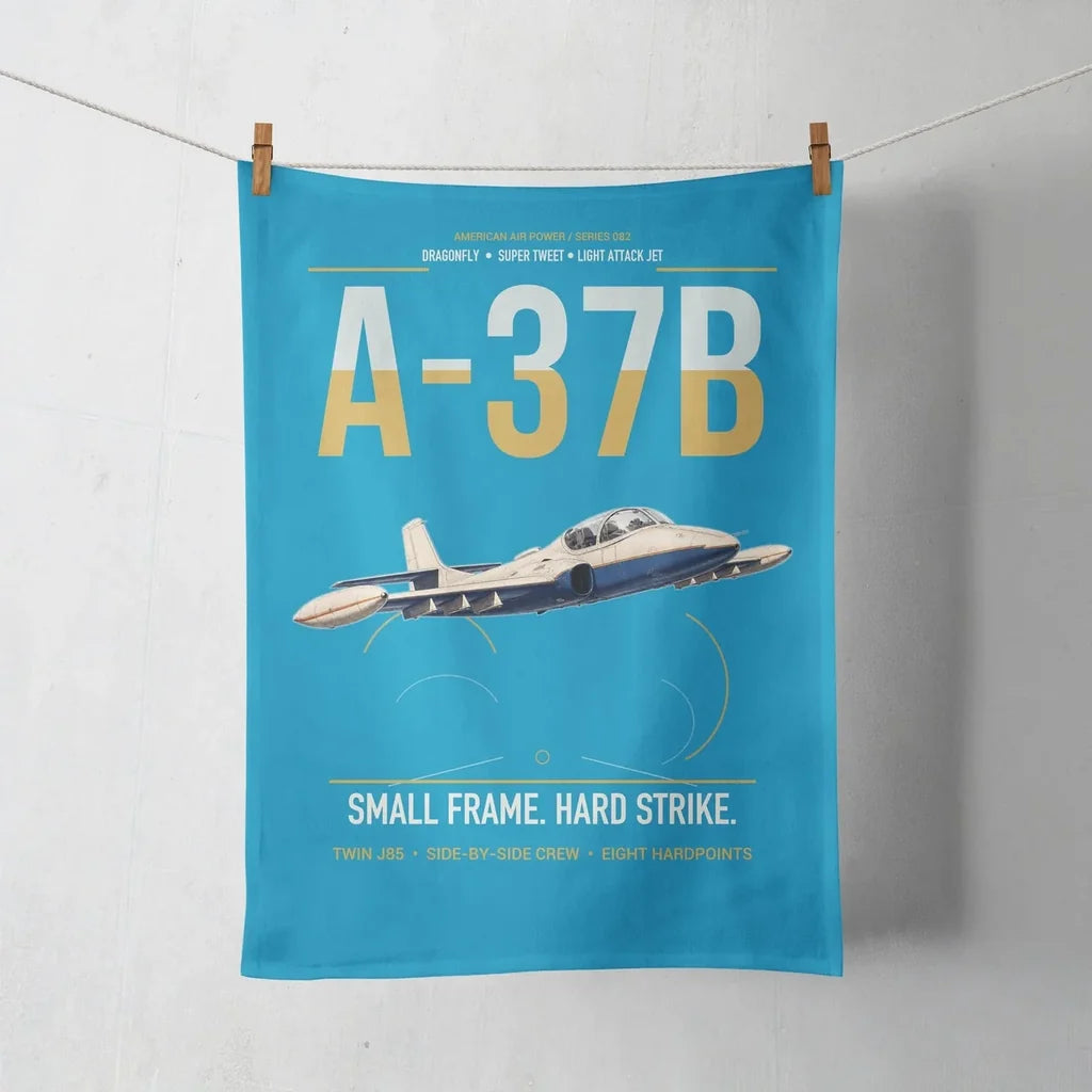 A-37B Dragonfly design on turquoise towel