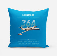 Thumbnail for Bombardier Learjet 36A design on turquoise pillow