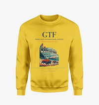 Thumbnail for Great Falls International Airport (GTF) design on yellow sweatshirt