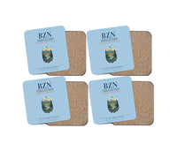Thumbnail for Bozeman Yellowstone International Airport (BZN) design on light blue 4 pieces set coaster