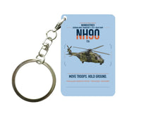 Thumbnail for NHIndustries NH90 TTH design on light blue designed key chain, double-side print