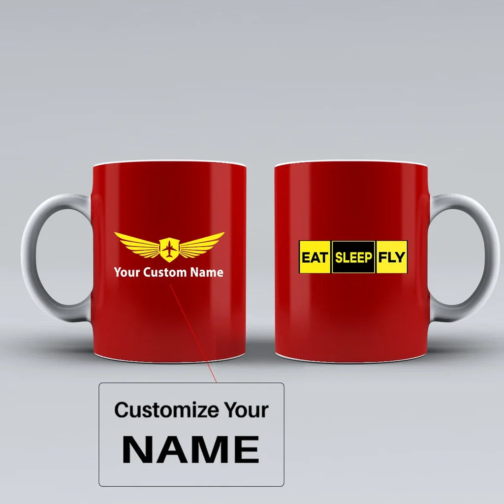 Customisable Eat Sleep Fly Mug - view 9