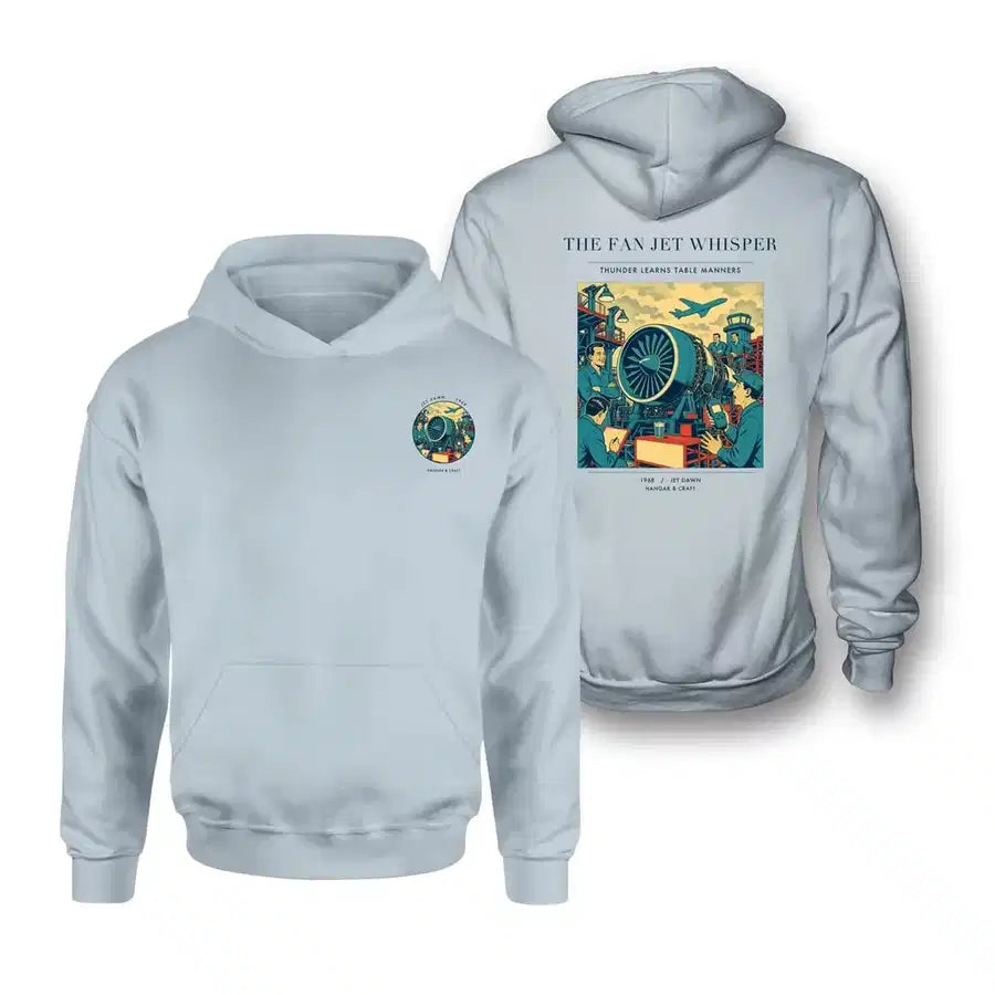 VINTAGE G4464 - The Fan Jet Whisper - Double-Side Hoodie design on lightblue double side