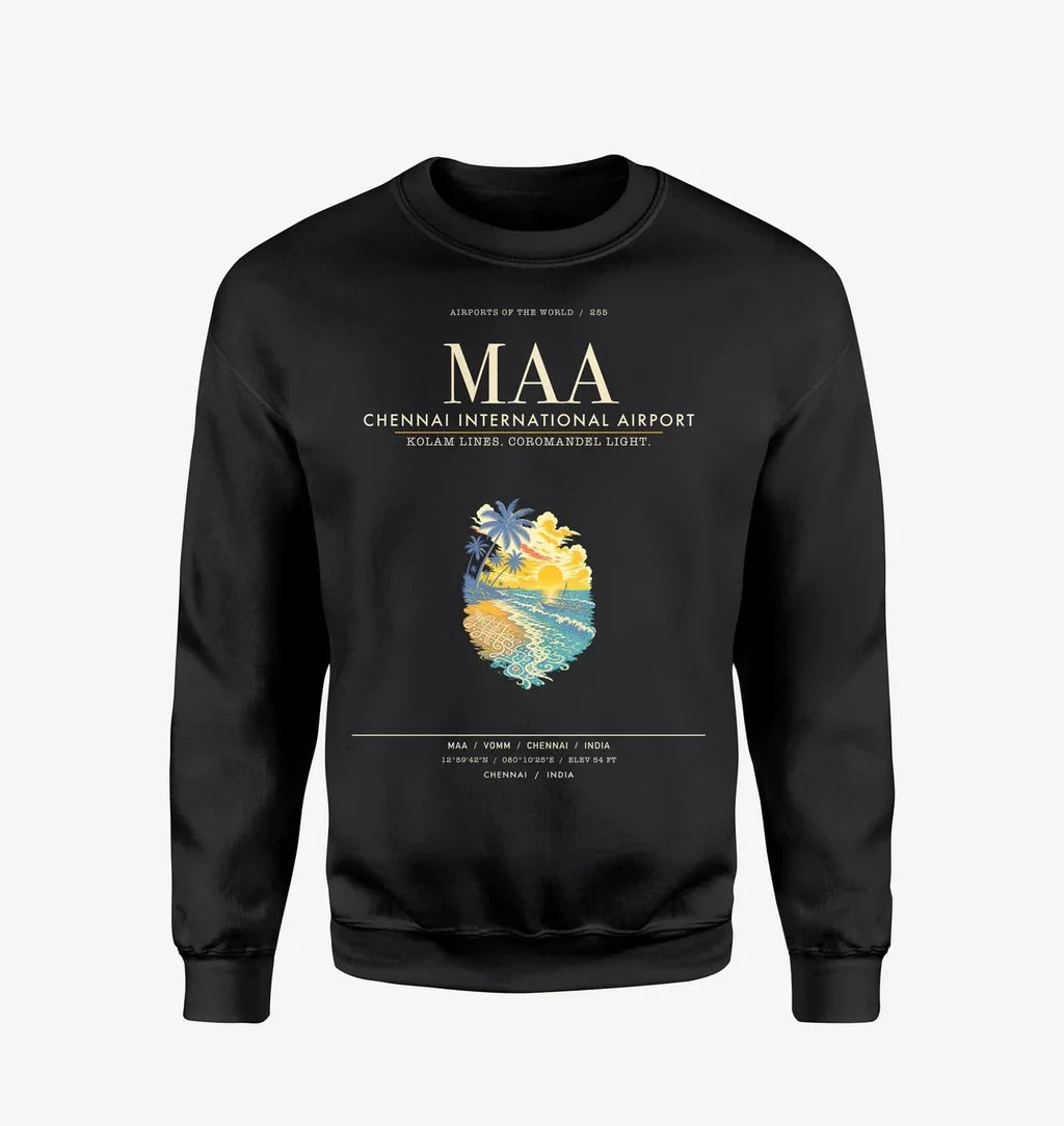 Chennai International Airport MAA Sweatshirt - Black