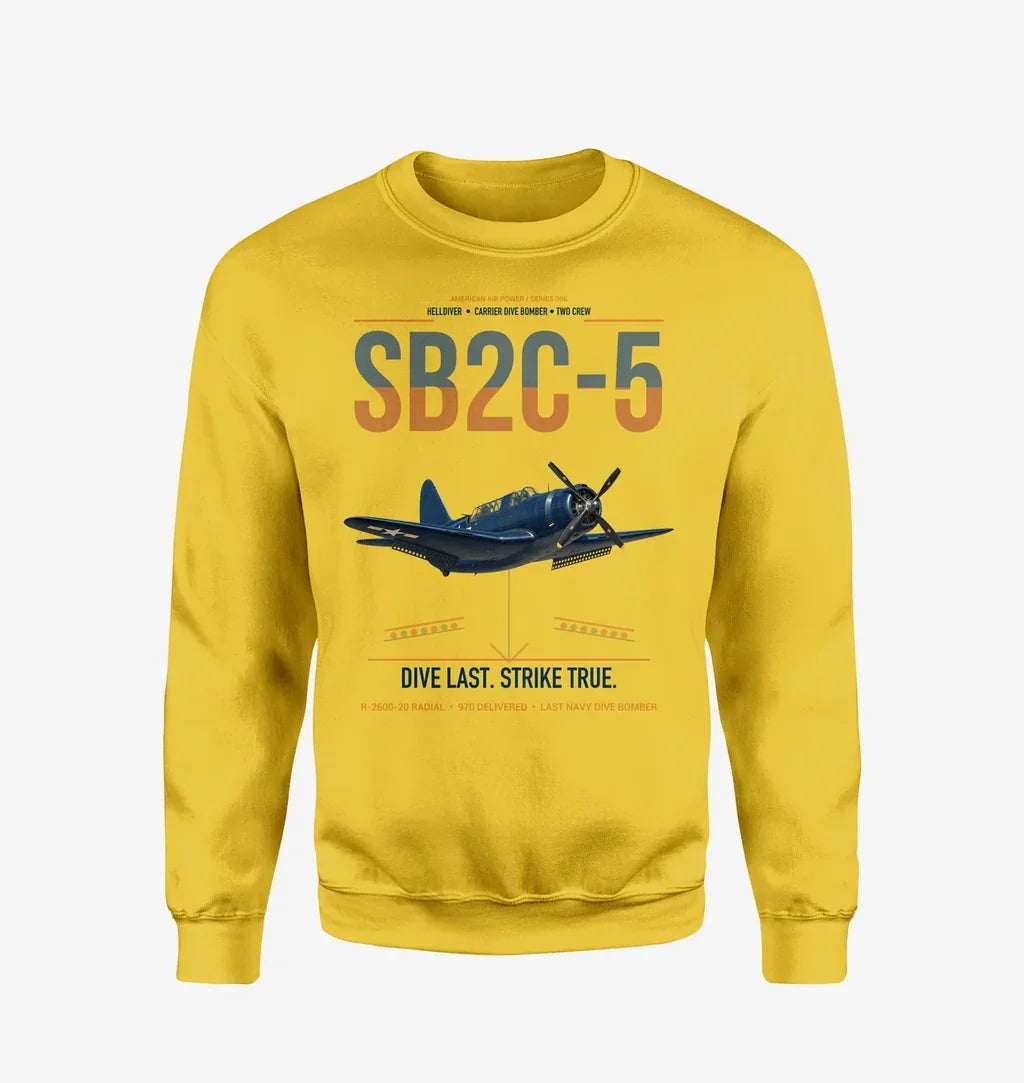 SB2C-5 Helldiver design on yellow sweatshirt