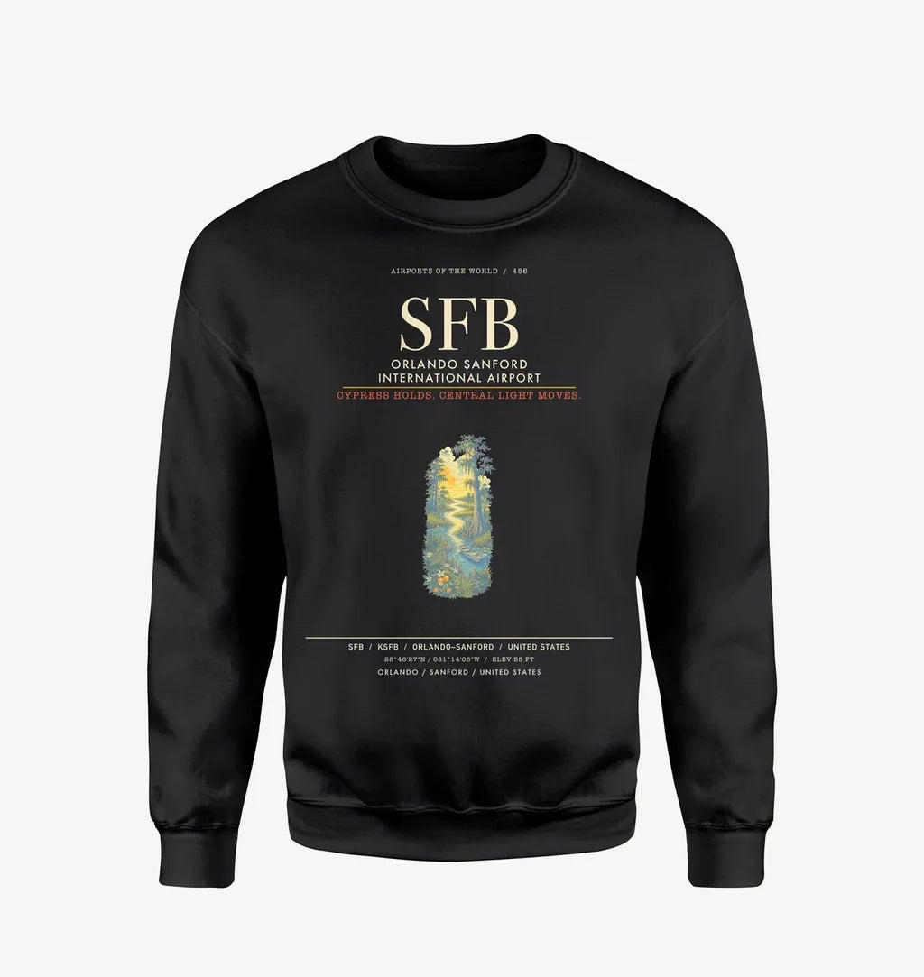 Orlando Sanford International Airport SFB Sweatshirt - Black