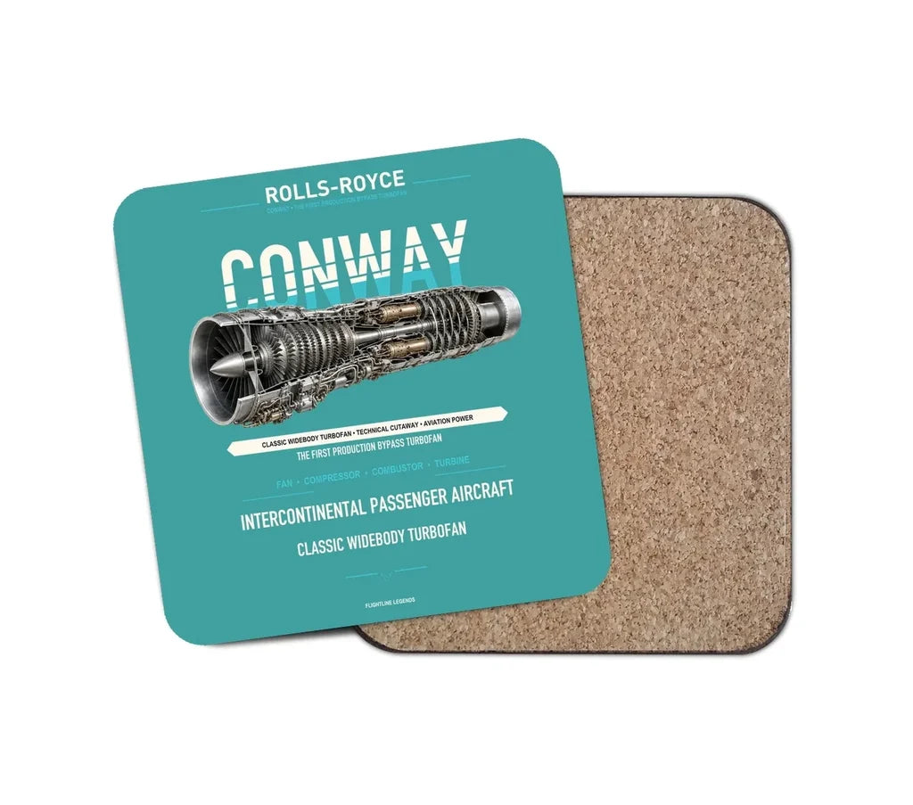 CONWAY design on turquoise 1 piece coaster