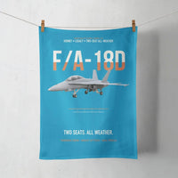 Thumbnail for F-A-18D Hornet Two Seats All Weather design on turquoise towel