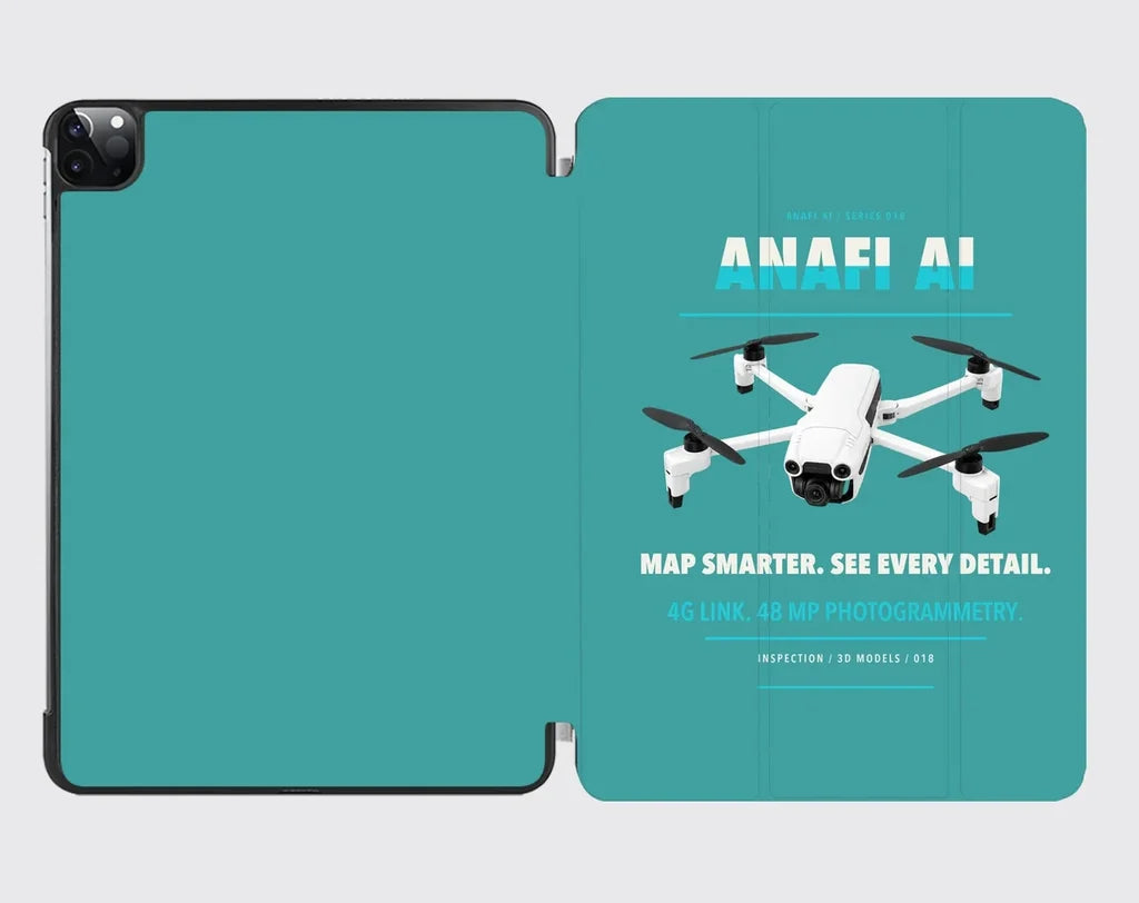 Parrot ANAFI Ai design on turquoise ipad tablet case