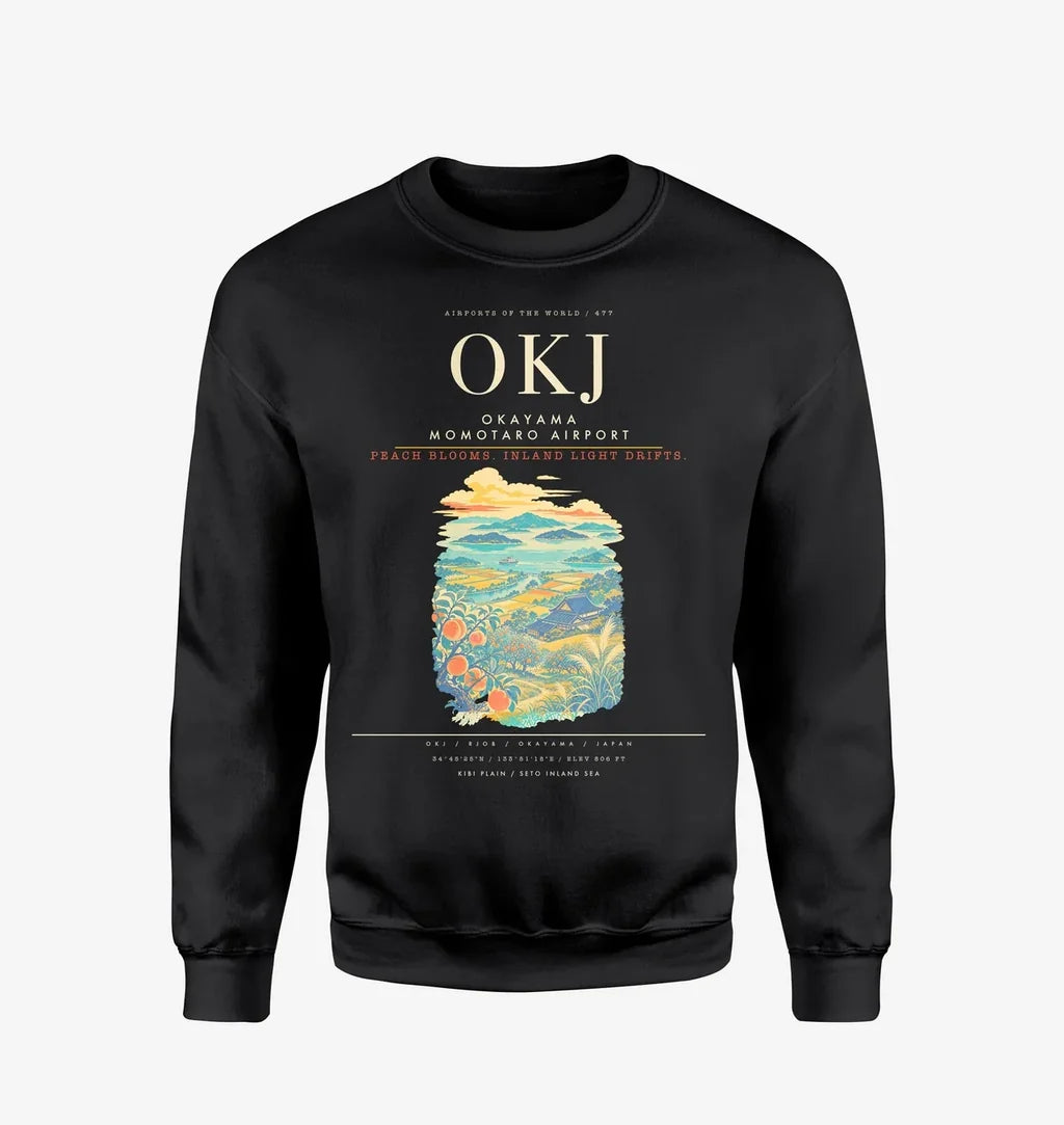 Okayama Momotaro Airport OKJ Sweatshirt - Black