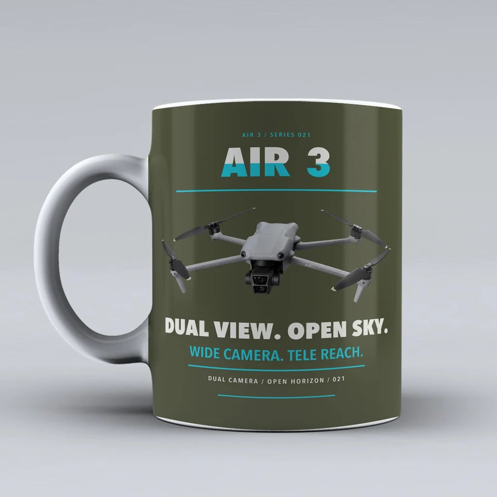 Air 3 Mug design on green army dji
