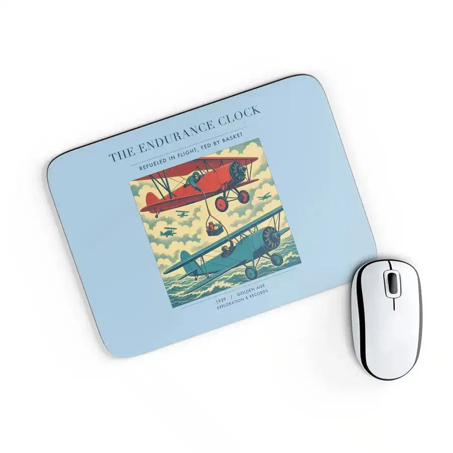 VINTAGE G4203 - The Endurance Clock - Designed Mouse Pads design on lightblue rectangle