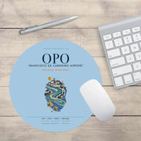 Thumbnail for Porto Francisco Sá Carneiro Airport (OPO) design on light blue round mouse pad