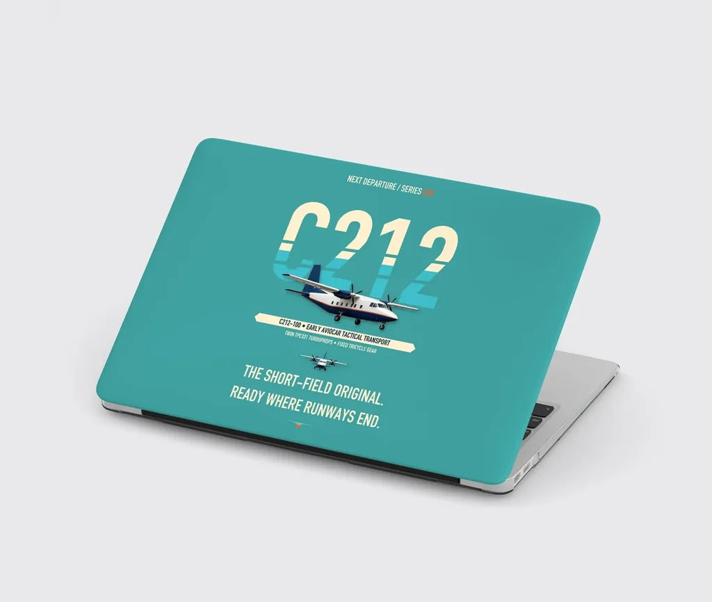 CASA C-212-100 Aviocar design on turquoise MacBook case