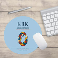 Thumbnail for Kraków John Paul II International Airport (KRK) design on light blue round mouse pad